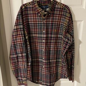 Ralph Lauren Men's Classic Fit Plaid Button-Down Shirt Green Blue Red Size XXL